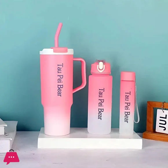 Tumbler 3pcs bottle set with straw