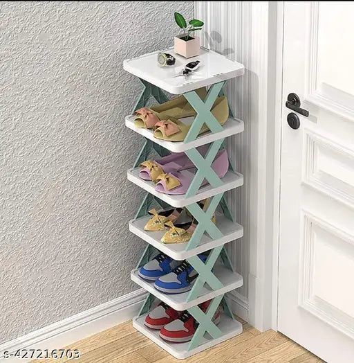 Unique X Shaped Shoe Rack 5 Floors