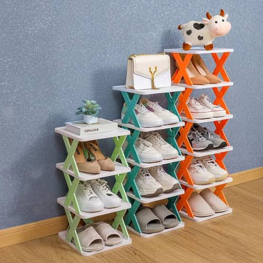 Unique X Shaped Shoe Rack 5 Floors