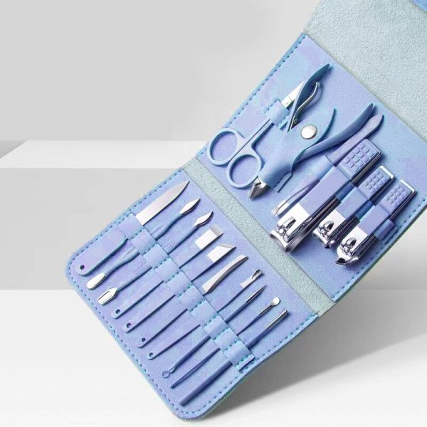 Brandomatic Manicure Kit, 16-in-1, Nail Clippers, Cuticle Scissors, Nail Files, Nail Polish Remover