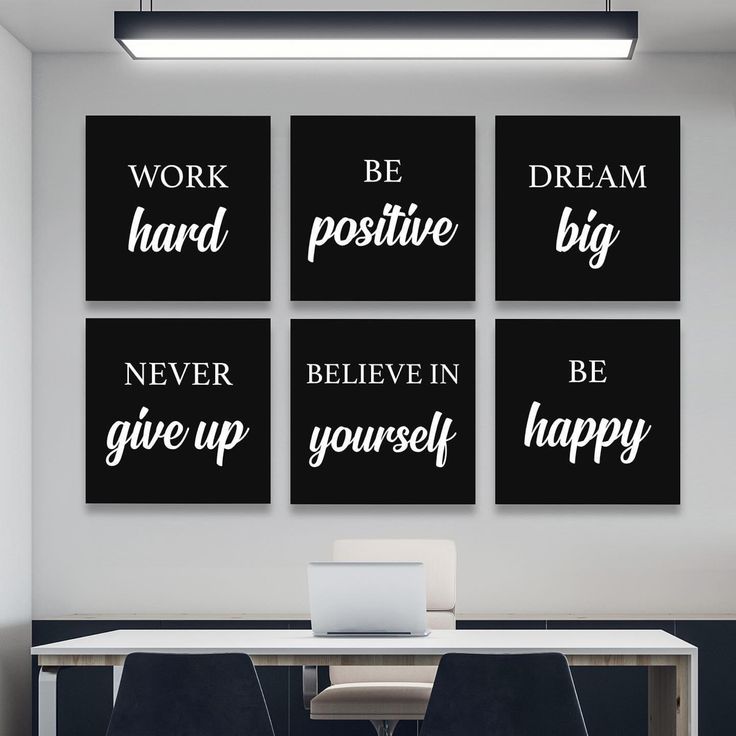 Set Of 6 Motivational Wooden Canvas Frames For Wall Decore
