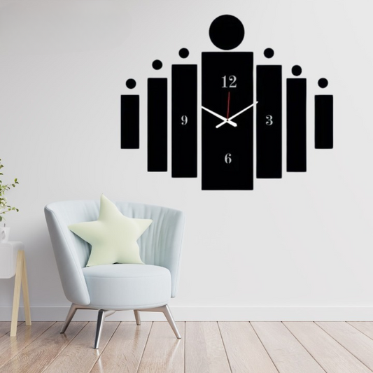 3D Tile Wooden Wall Clock | Wall Art & Home Decoration