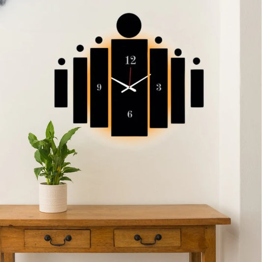 3D Tile Wooden Wall Clock | Wall Art & Home Decoration