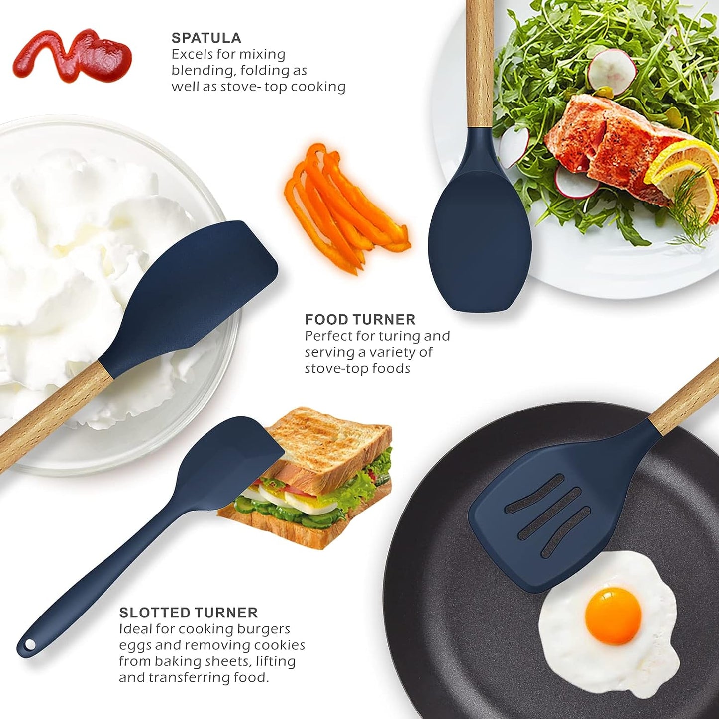 12 Pcs Silicone Cooking Utensils