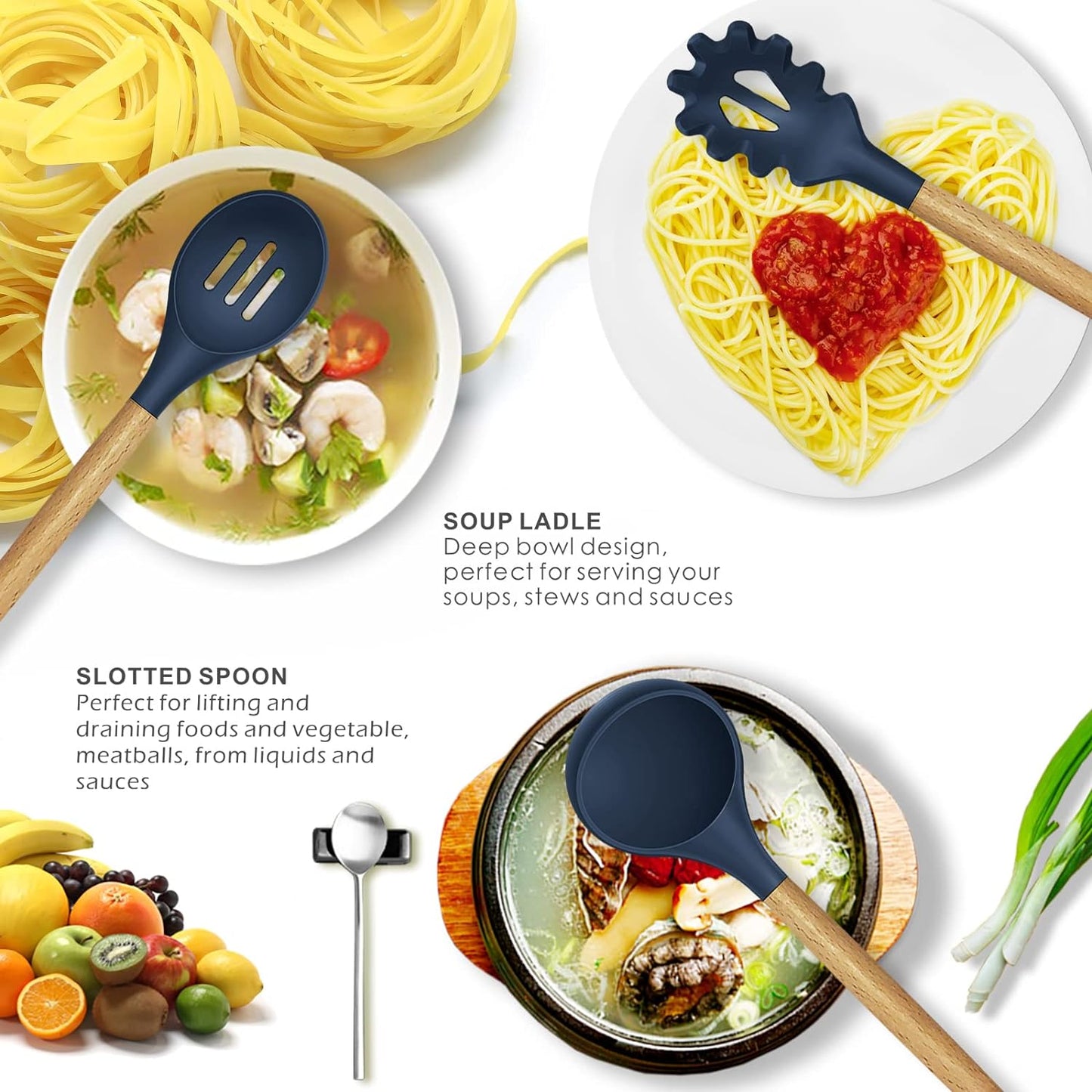 12 Pcs Silicone Cooking Utensils