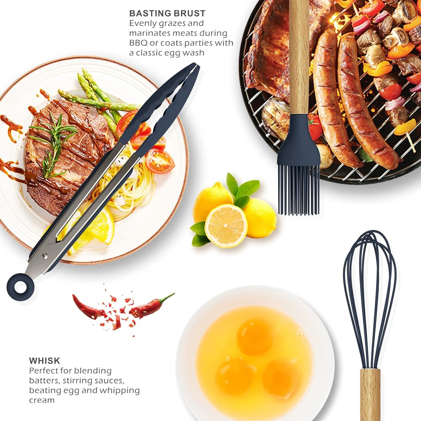 12 Pcs Silicone Cooking Utensils