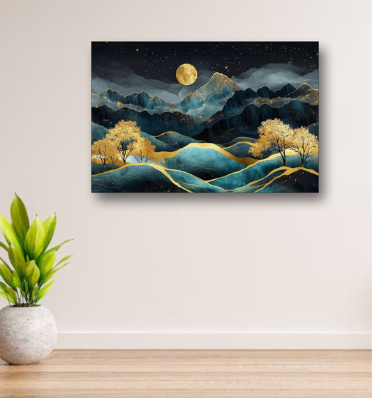 Metal Art, Black And Golden Metal Wall Frame