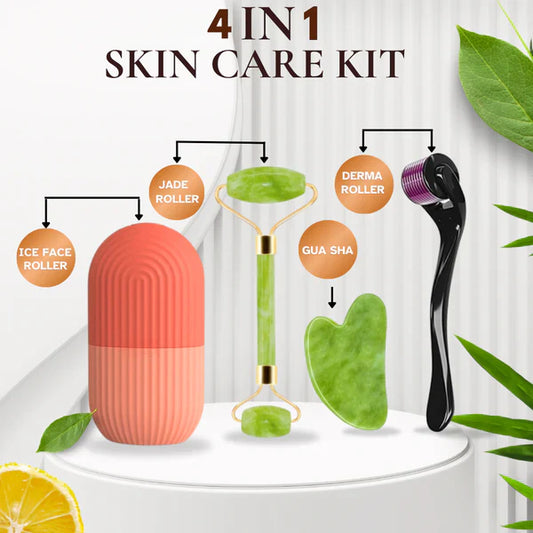 Combo Pack Marble Jade Roller With Stone Marble | Ice Roller Facial Massage | Derma Roller